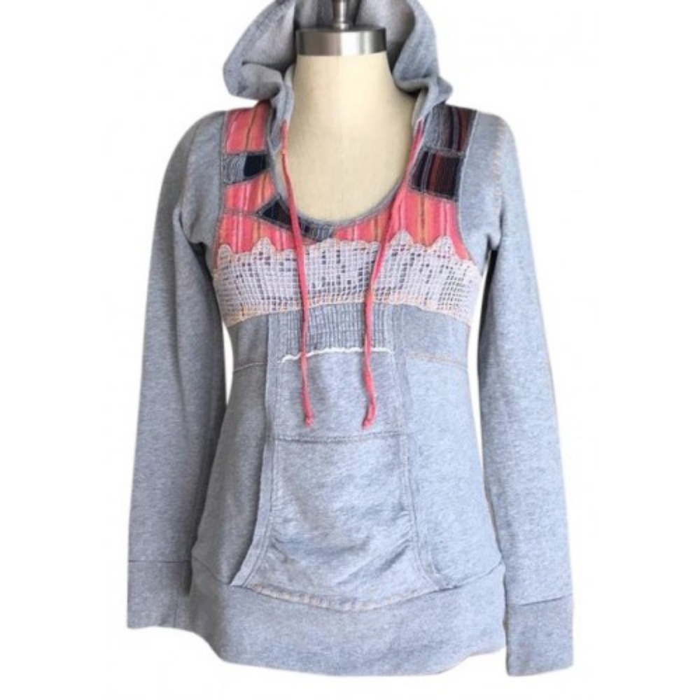 Free People patch beach hoodie - Sz Small
